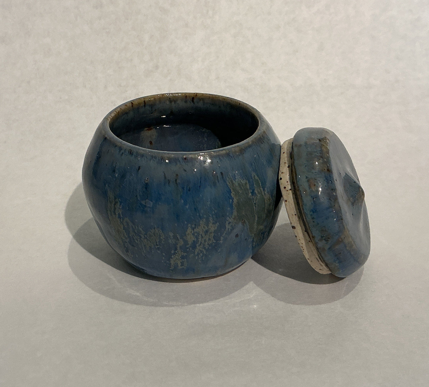 Small Frost Blue Lidded Pot