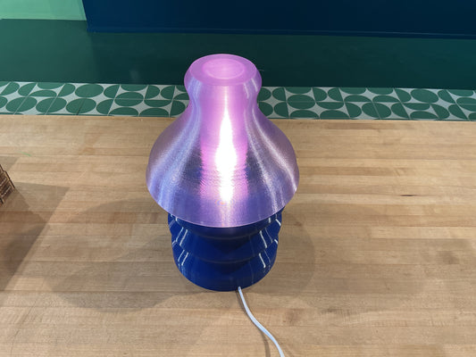 Lamp with Blue Base Purple Shade - WN