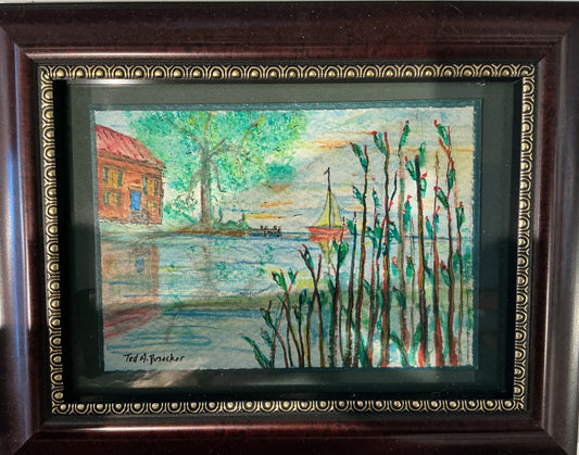 Reeds and Sailboat