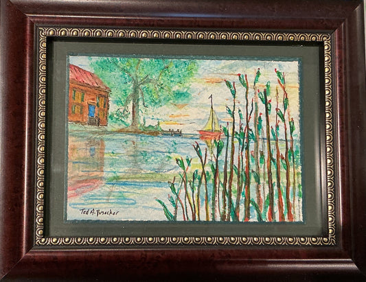 Sailboat Behind The Reeds