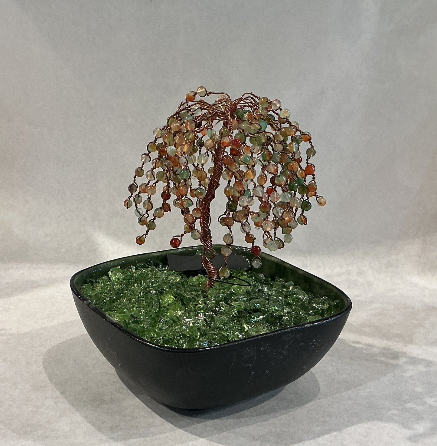Copper Wire Weeping Willow with Agate