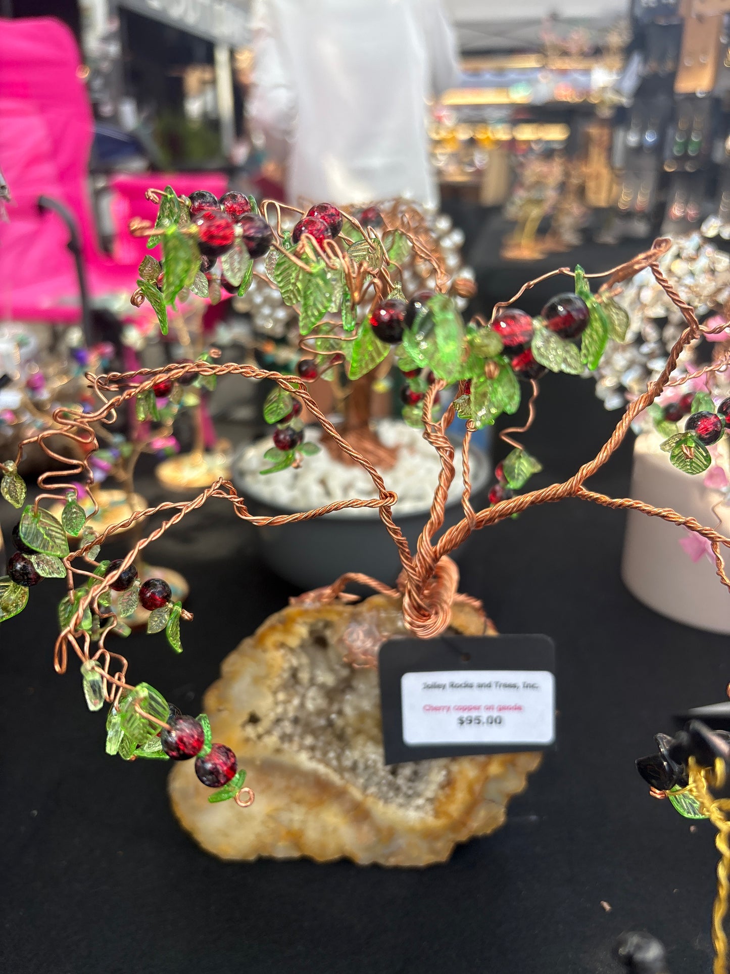 Cherry copper on geode
