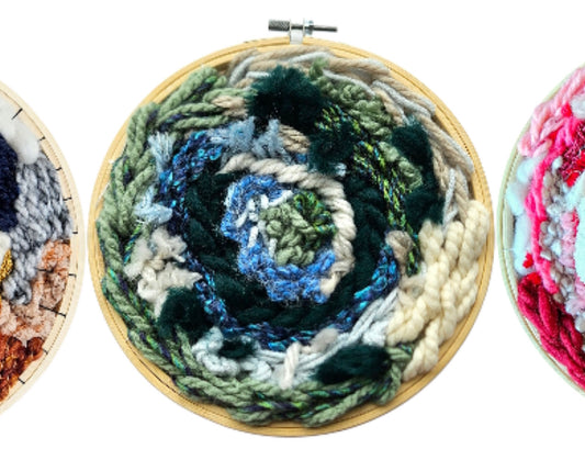 Weaving Class with Art Guide: Amanda Wedemeyer. Saturday, November 22nd - 11am-1pm - Ages 8-Adult (8-11 must be accompanied by an adult) - $50