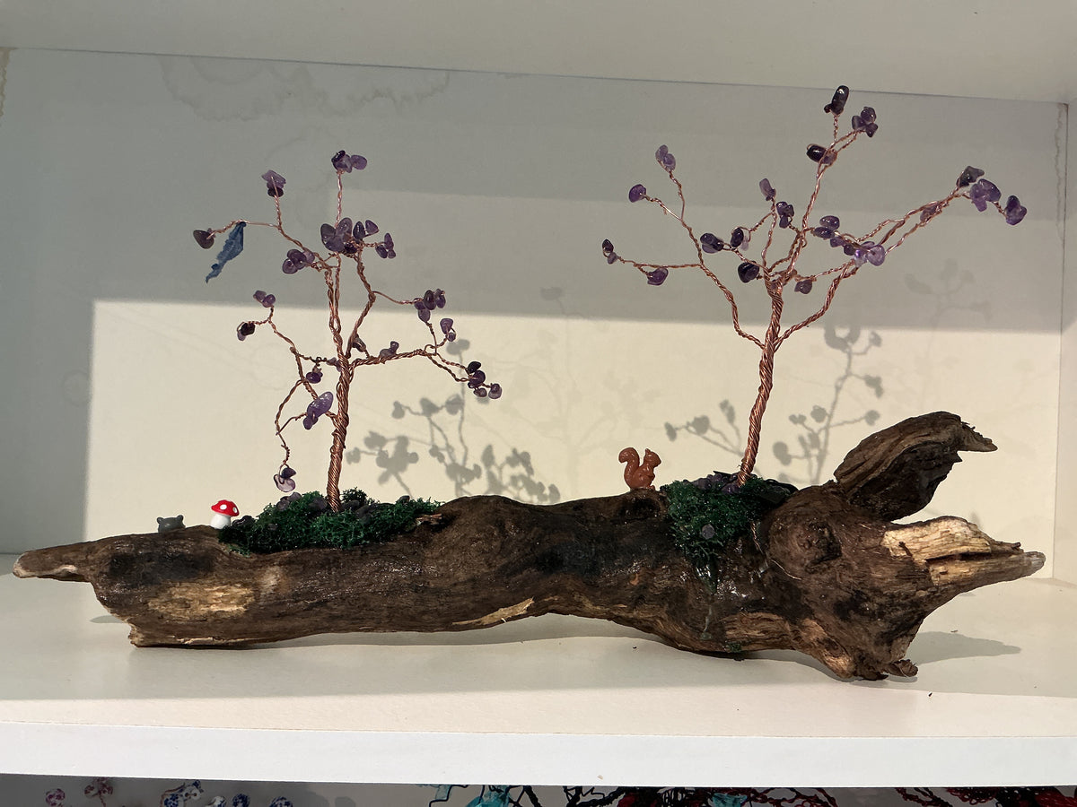 Double amethyst copper trees driftwood