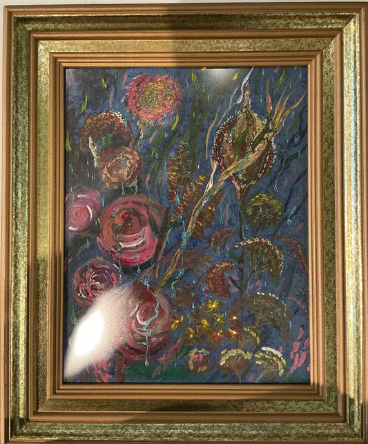 Roses On Blue