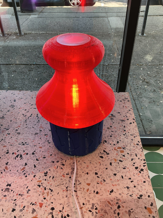 Lamp with Red Shade / Black Base - WN