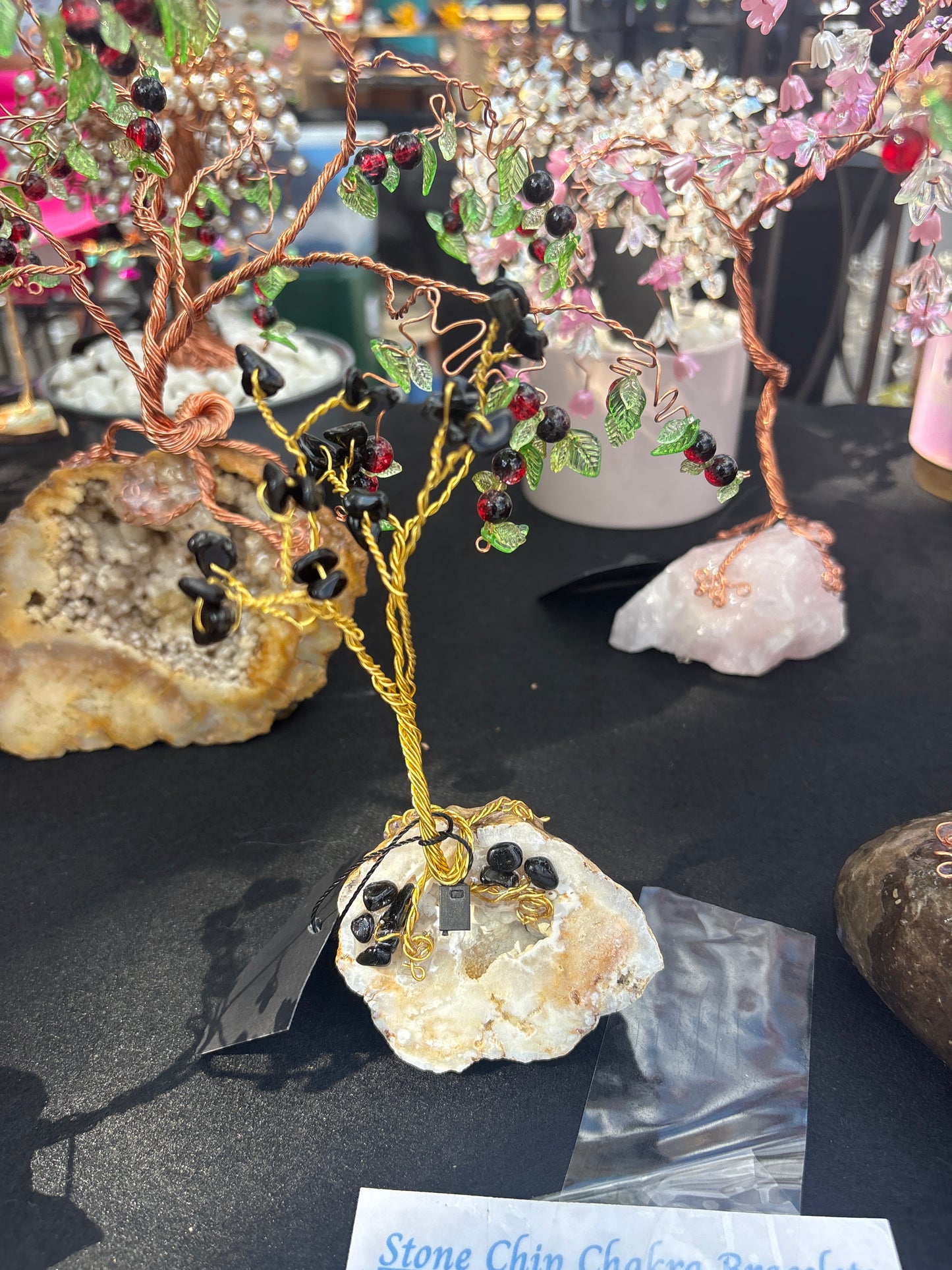 Large stone chip on geode black