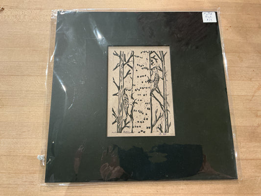 Wood Pecker Print Matted