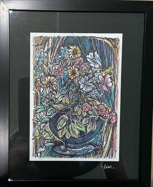 Blue Vase Flowers