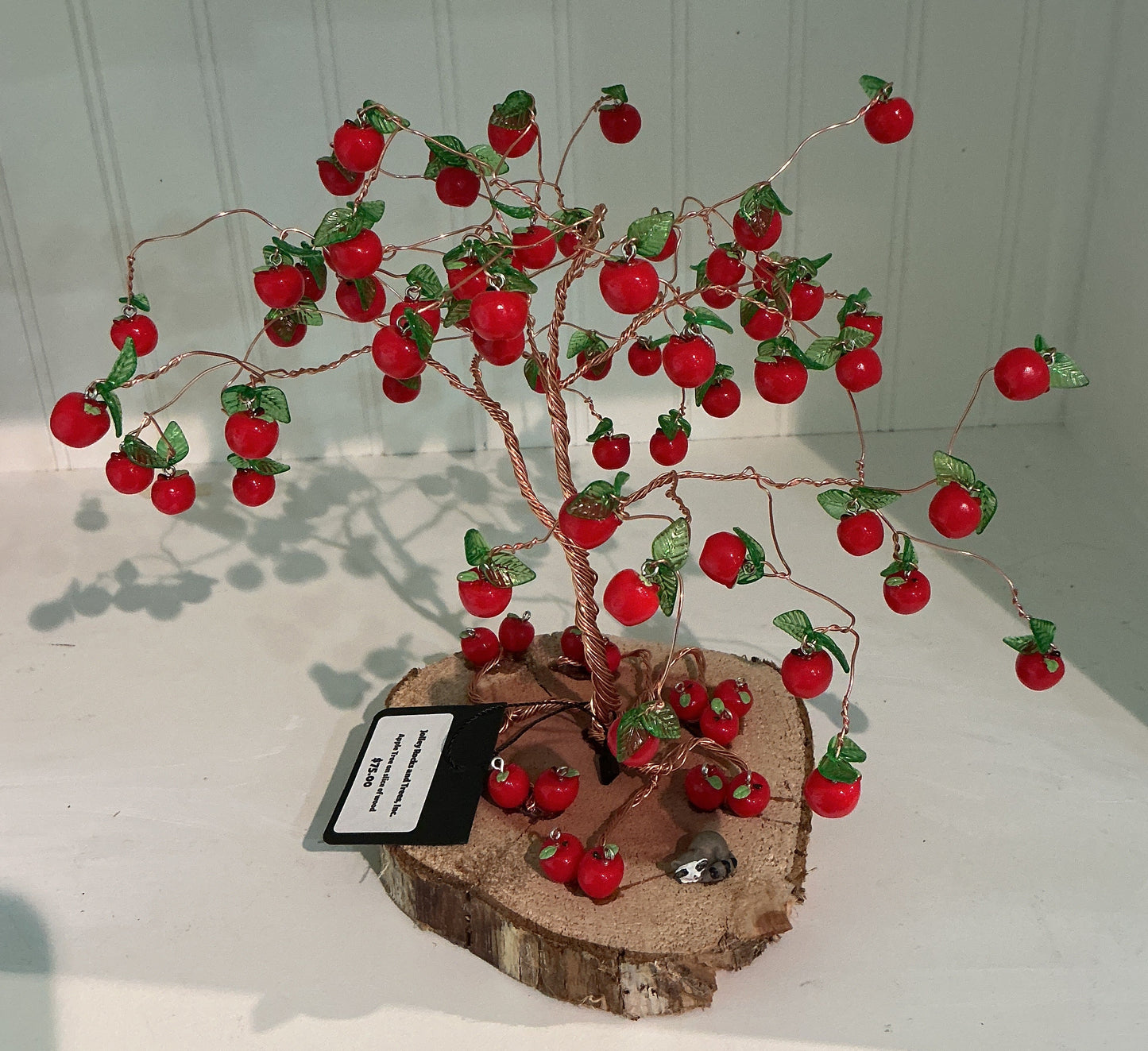 Apple Tree on Slice of Wood