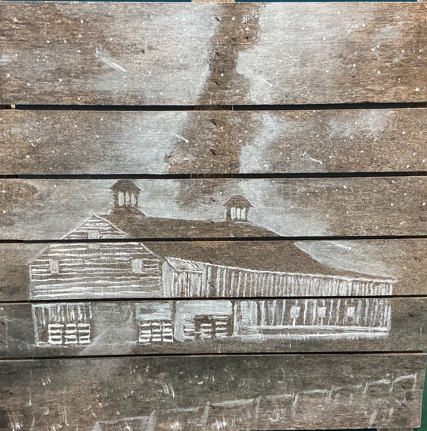 Night Barn On Pallet