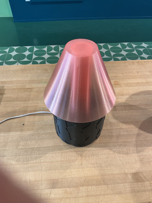 Lamp Black Base Pink Shade