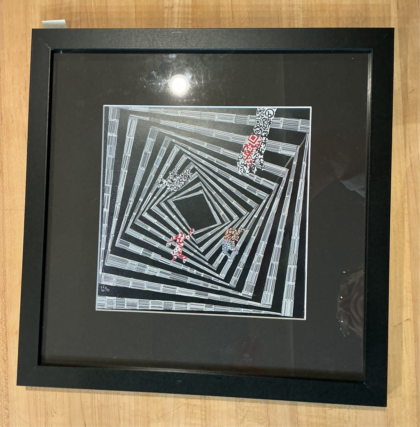 Framed Black and White Abstract Print