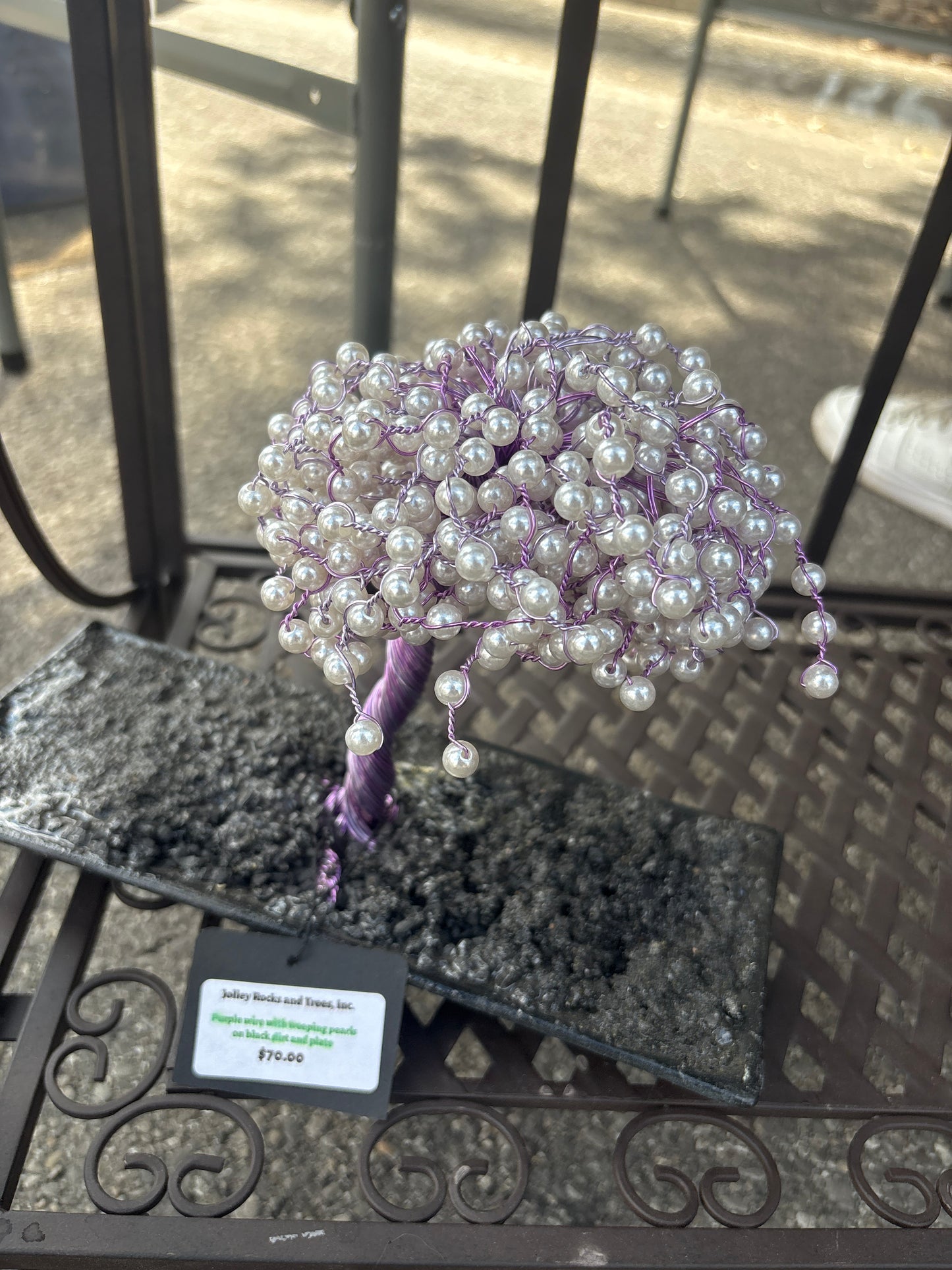 Purple Wire with Weeping Pearls