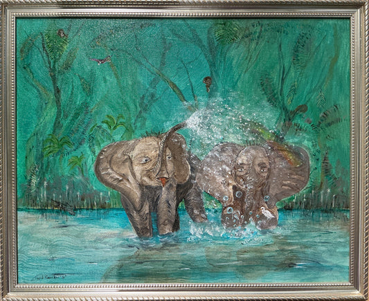 Baby Elephants In Water