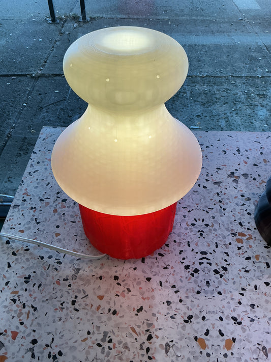 Lamp with White Shade / Red Base - WN