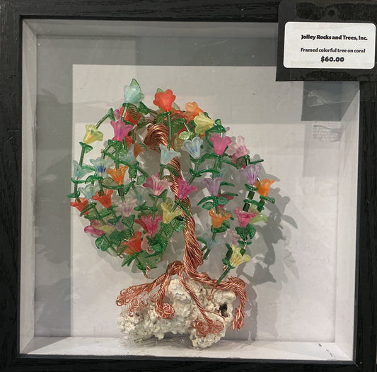 Framed Colorful Tree on Coral