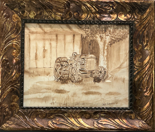 Tractor in Sepia