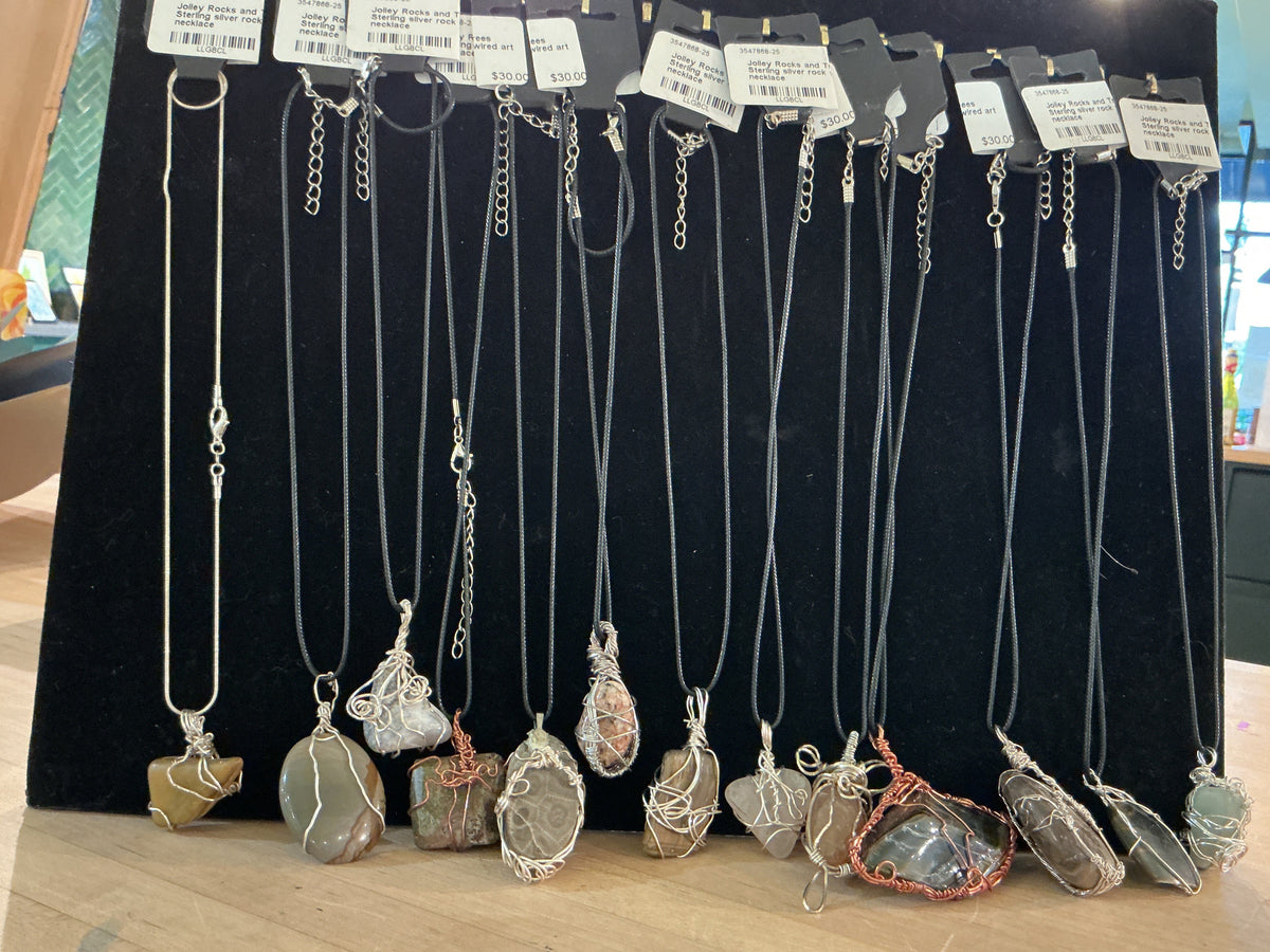 Rock necklaces silver/copper