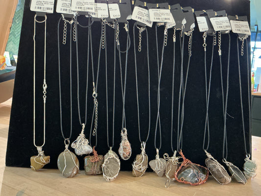 Rock necklaces silver/copper