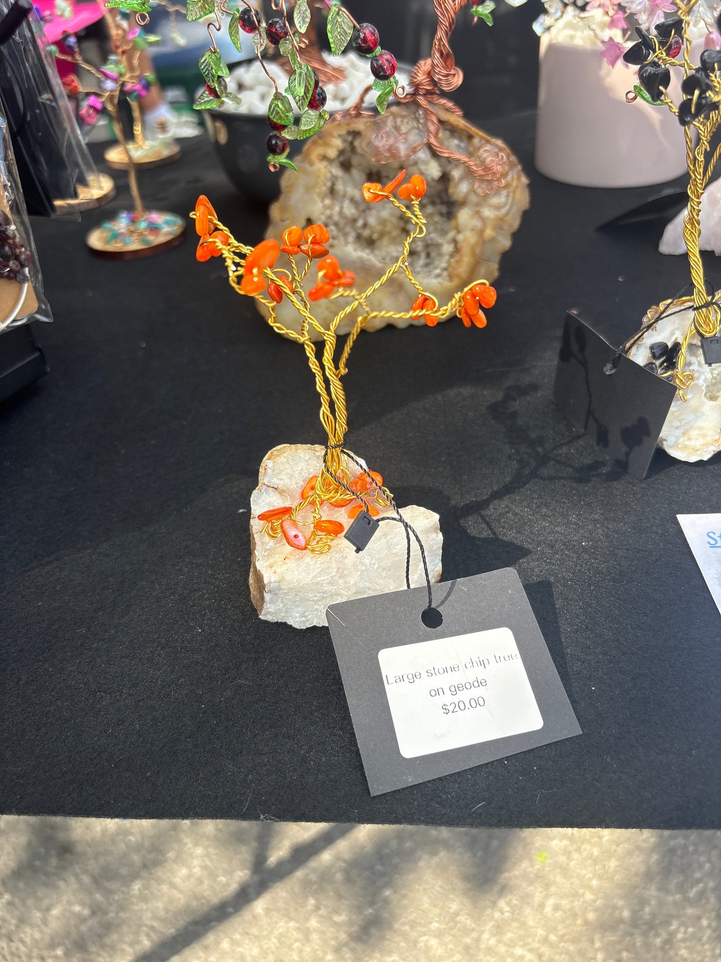 Large stone chip on geode orange