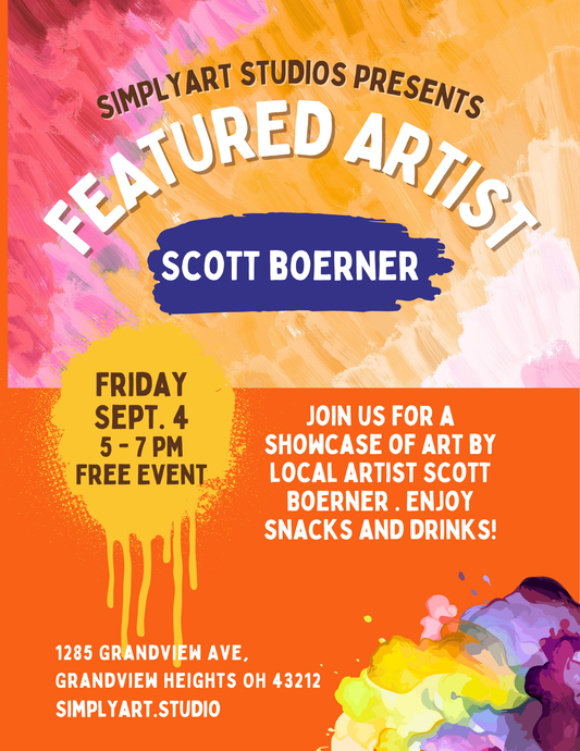 Featured Artist Series - September Artist: Scott Boerner. Friday, September 4. 5-7pm. Come in and meet Scott and learn about the inspiration behind his abstract art. FREE EVENT. Ages 18+