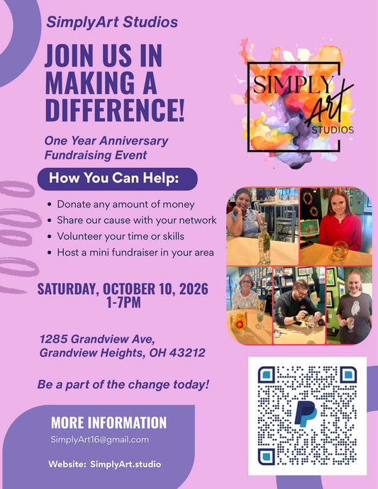 SimplyArt One Year Anniversary Event - Saturday, October 10. 1-7pm. FREE EVENT. NO NEED TO SIGN UP- WALK-INS WELCOME!