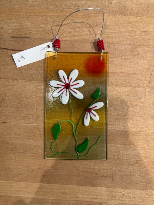 White Floral Sun catcher #19 -AY