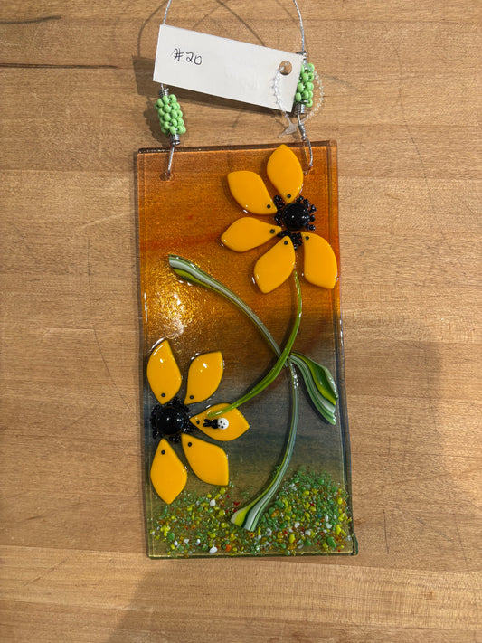 Yellow Floral Sun Catcher #20 -AY