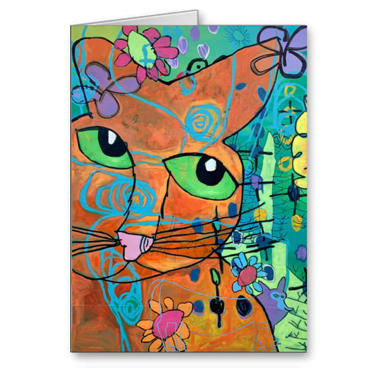 Passion Works Orange Cat Card